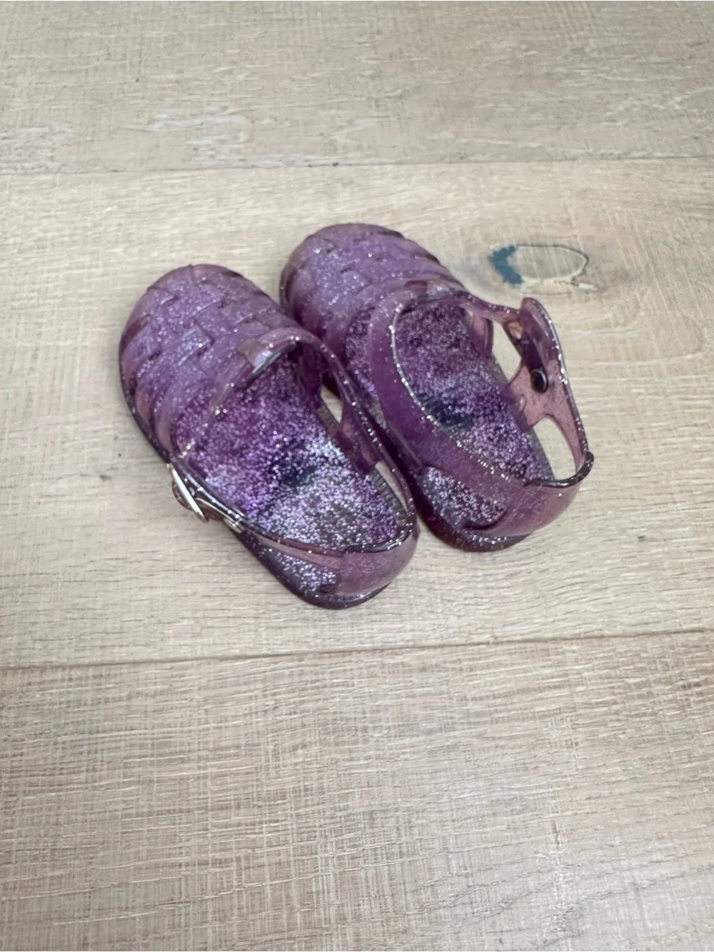 GAP Purple Glitter Jelly Sandals with Buckle